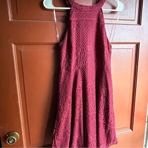 🎃2 for $20 Mix &Match🎃 Rewind Maroon Lace High Neck Skater Dress Size Large
